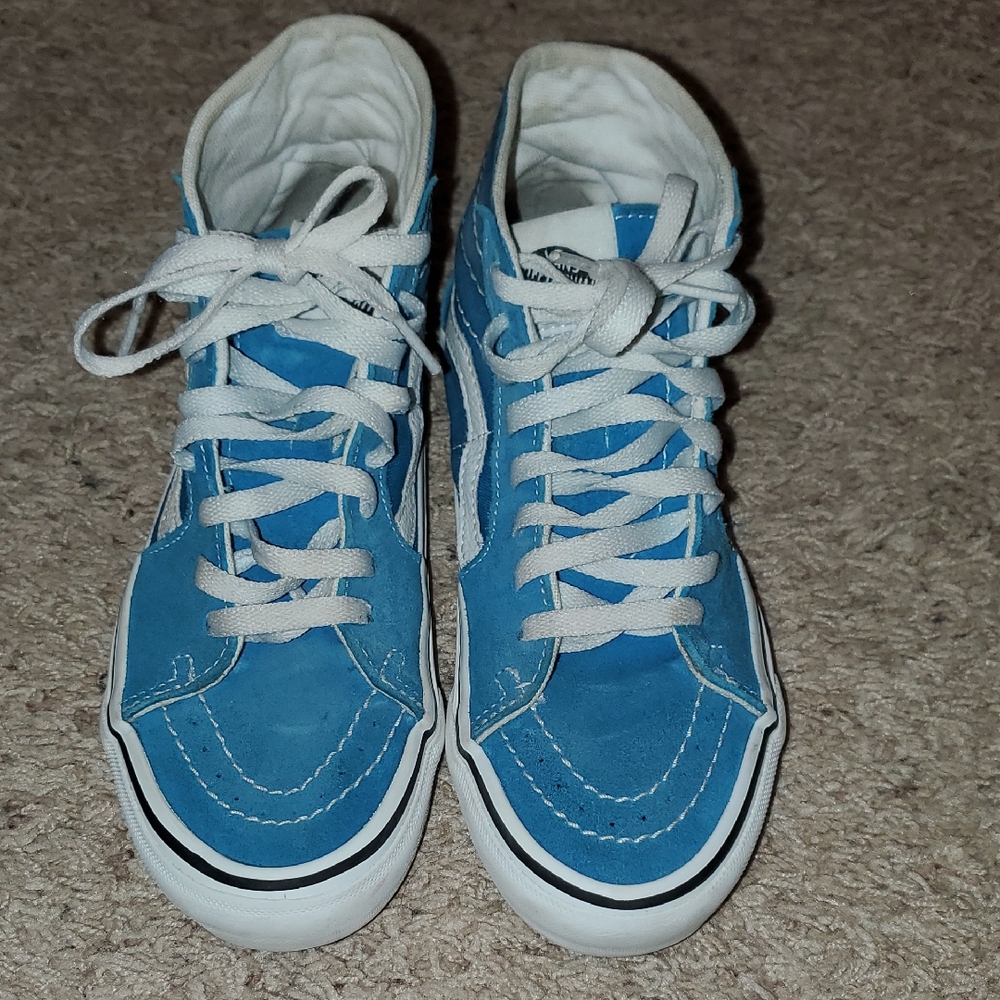 Vans White and Blue High Tops